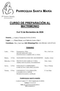 CURSO PREPARACIÓN AL MATRIMONIO Noviembre 2026